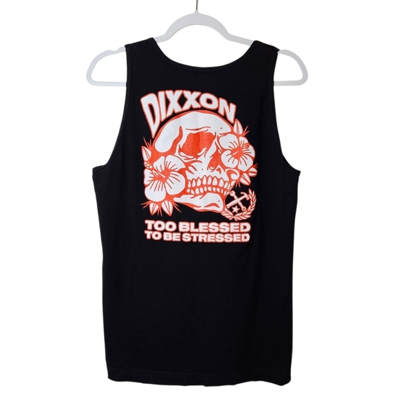 DIXXON Mens Black Tank Top Too Blessed Skull S - Picture 3 of 7